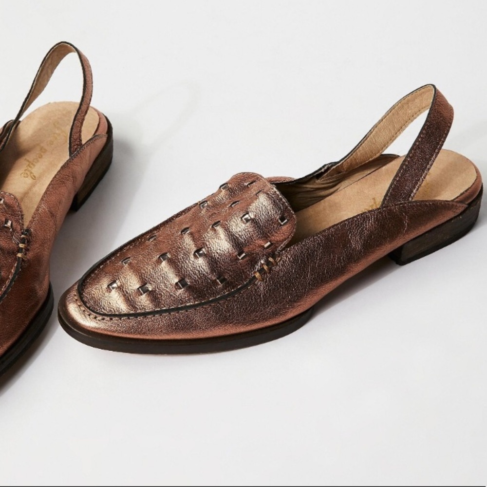 Free People • Bronze Leather Bakersfield Mules - Picture 2 of 5